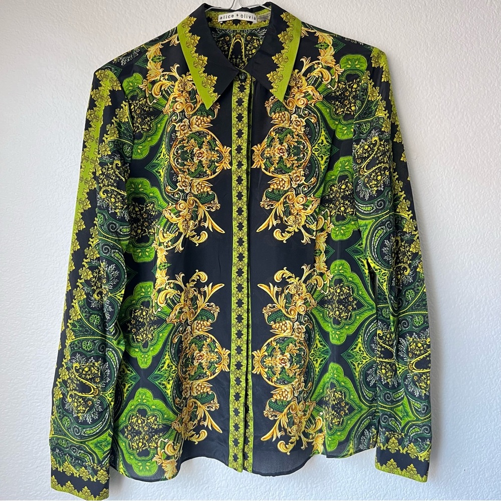 Alice + Olivia Willa Silk Blouse